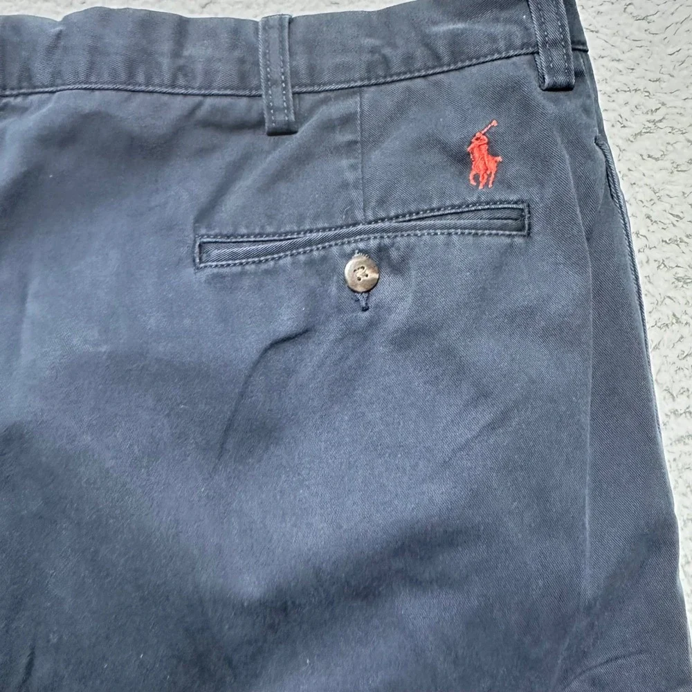 Vintage Polo Ralph Lauren Ethan Pant Mens Navy‎ Blue Cotton Pleated Preppy 40x30